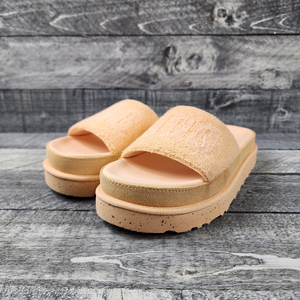 New Ugg Laton Peach Fuzz Terry Slide